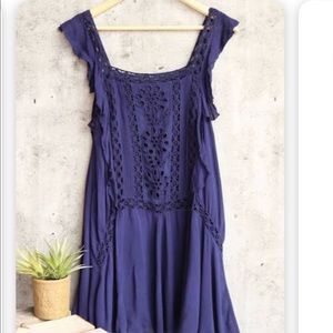 Free people eyelet navy dress